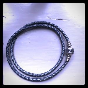Authentic Pandora Leather Braided Bracelet